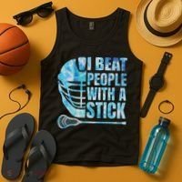 Lacrosse Lax I Beat People With A Stick Tank Top thumb 4
