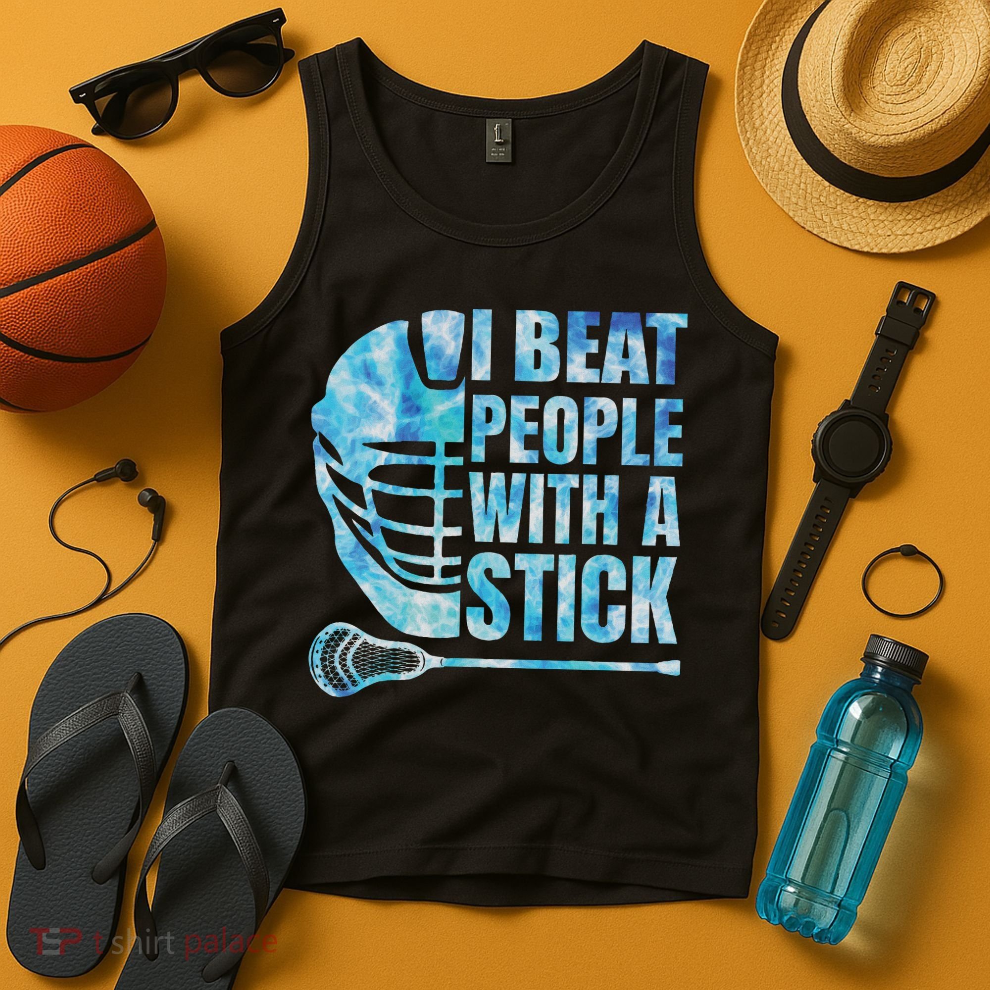Lacrosse Lax I Beat People With A Stick Tank Top