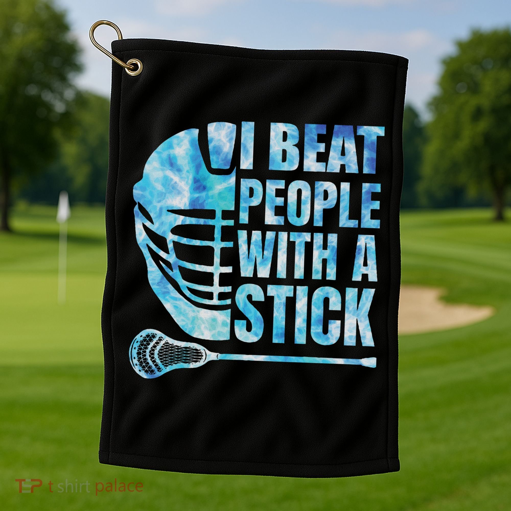 Lacrosse Lax I Beat People With A Stick Golf Towel