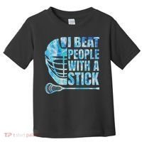 Lacrosse Lax I Beat People With A Stick Toddler T-Shirt thumb 0