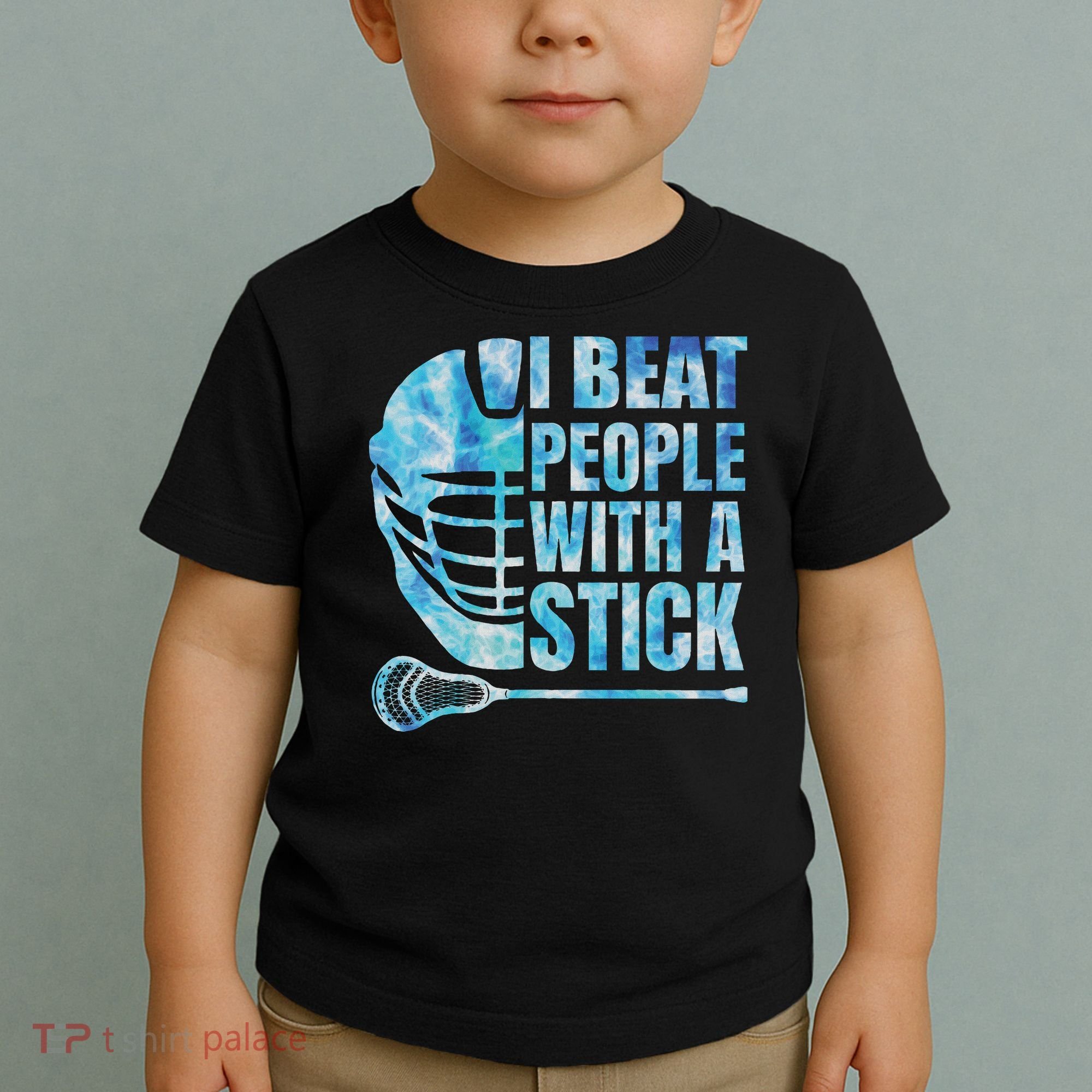 Lacrosse Lax I Beat People With A Stick Toddler T-Shirt