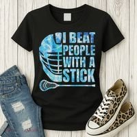 Lacrosse Lax I Beat People With A Stick Women's T-Shirt thumb 3