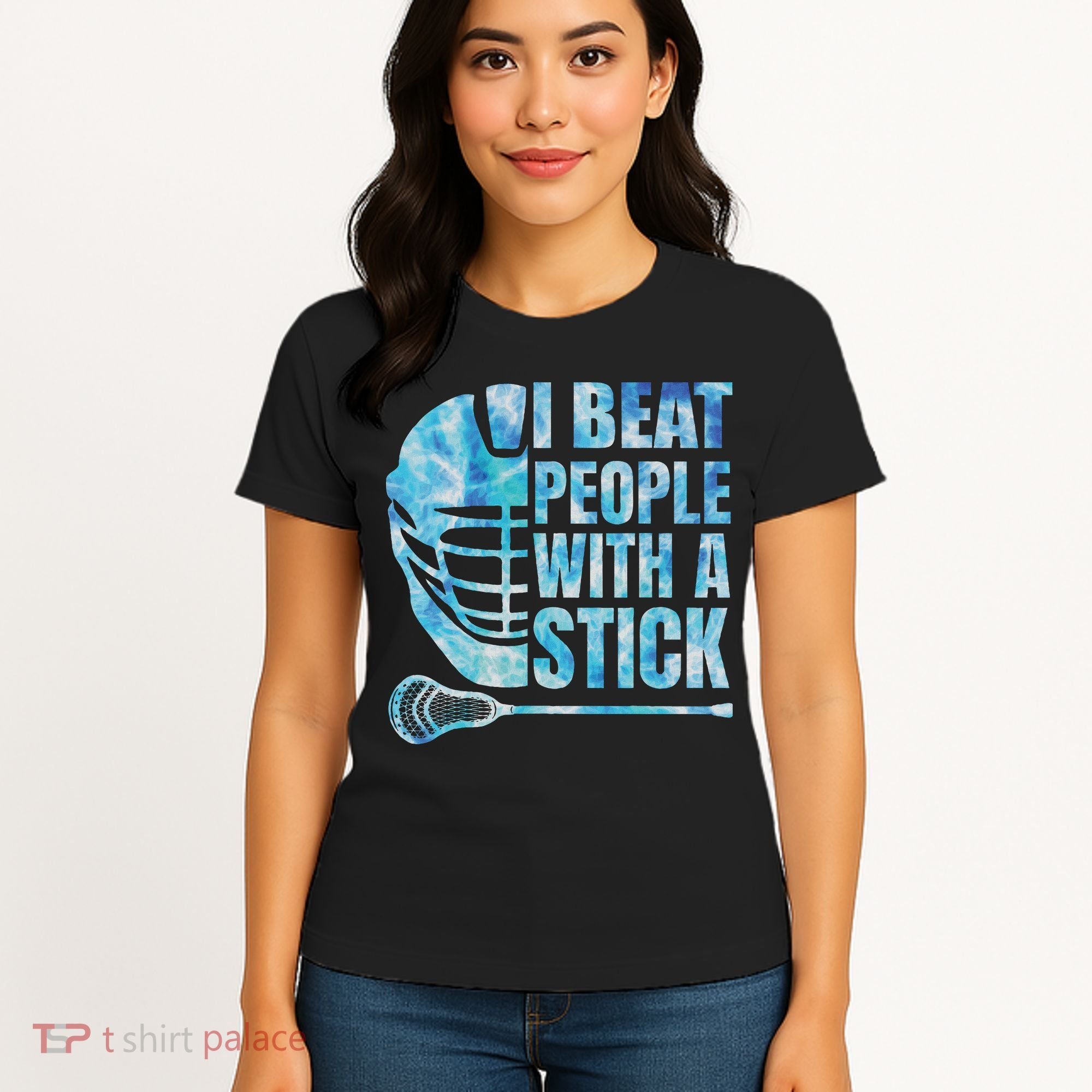 Lacrosse Lax I Beat People With A Stick Women's T-Shirt