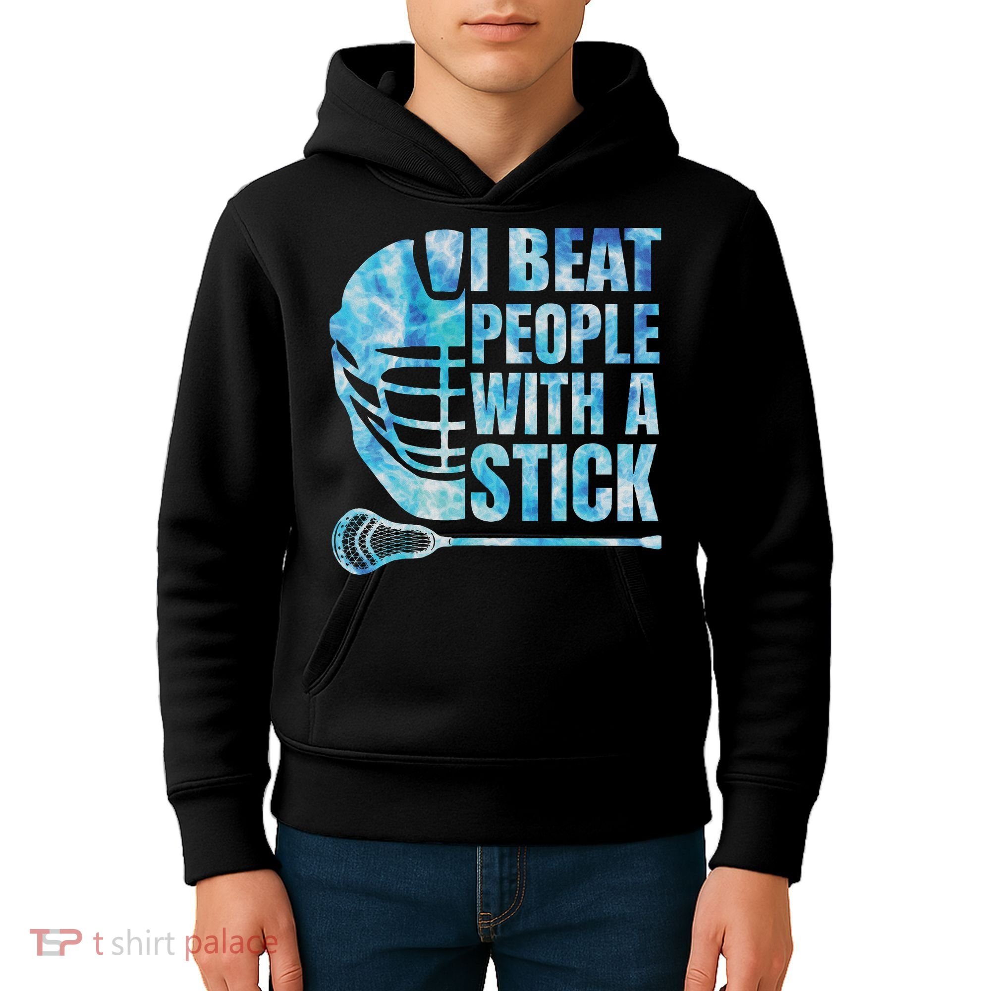 Lacrosse Lax I Beat People With A Stick Kids Hoodie