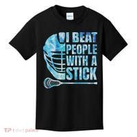 Lacrosse Lax I Beat People With A Stick Kids T-Shirt thumb 0