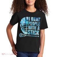 Lacrosse Lax I Beat People With A Stick Kids T-Shirt thumb 2
