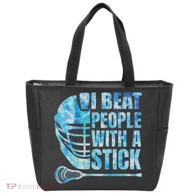 Lacrosse Lax I Beat People With A Stick Tote Bag