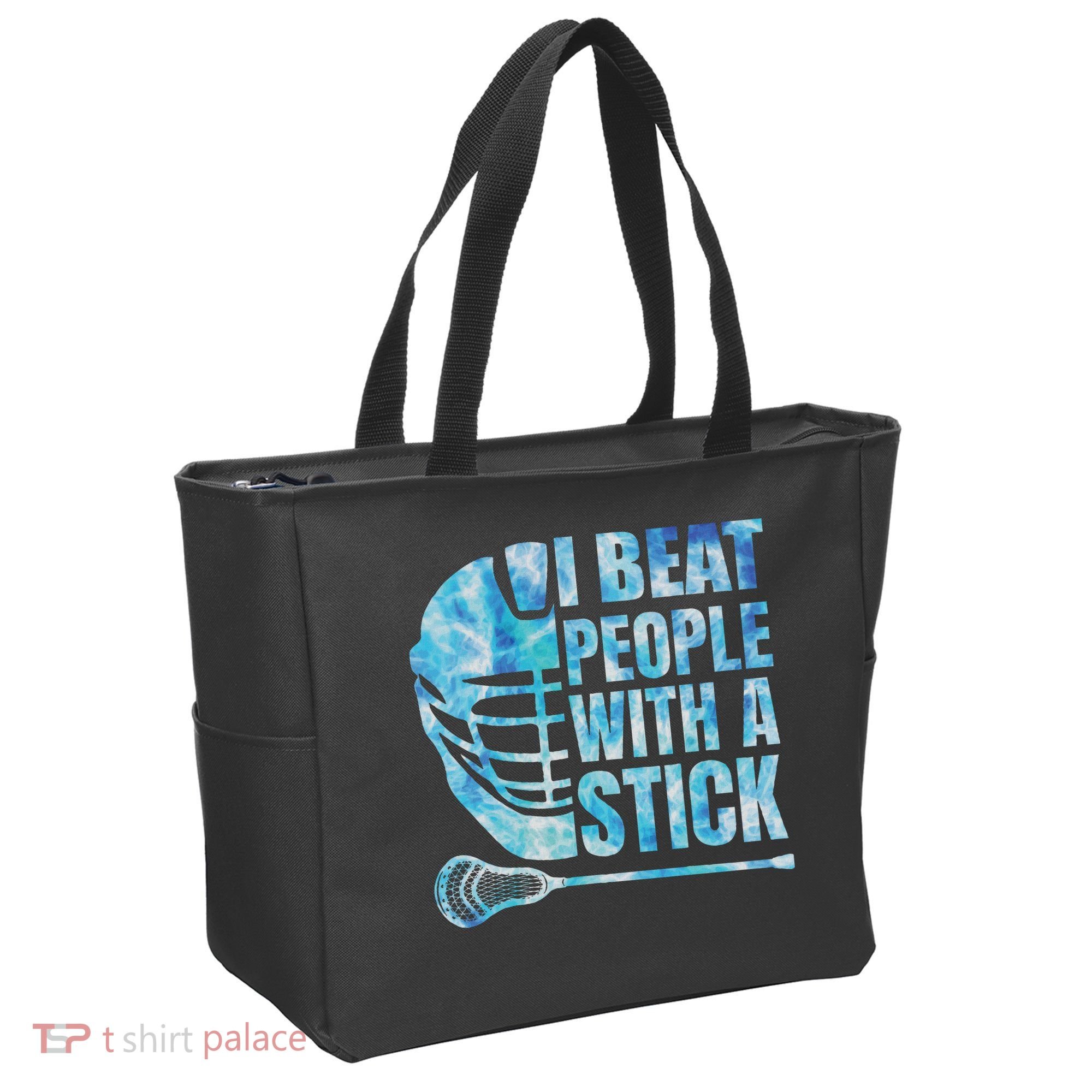Lacrosse Lax I Beat People With A Stick Tote Bag
