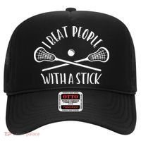 Lacrosse Lax I Beat People With A Stick Hat thumb 0