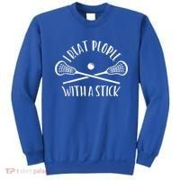 Lacrosse Lax I Beat People With A Stick Sweatshirt thumb 0