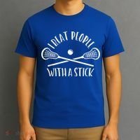 Lacrosse Lax I Beat People With A Stick T-Shirt thumb 3