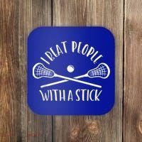 Lacrosse Lax I Beat People With A Stick Coaster thumb 0