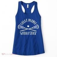 Lacrosse Lax I Beat People With A Stick Women's Tank Top thumb 0