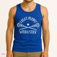 Lacrosse Lax I Beat People With A Stick Tank Top thumb 3