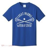Lacrosse Lax I Beat People With A Stick Kids T-Shirt thumb 0