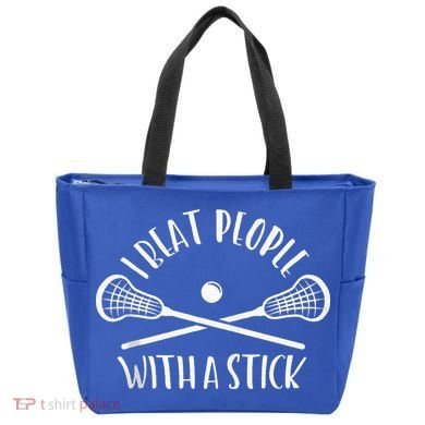 Lacrosse Lax I Beat People With A Stick Tote Bag