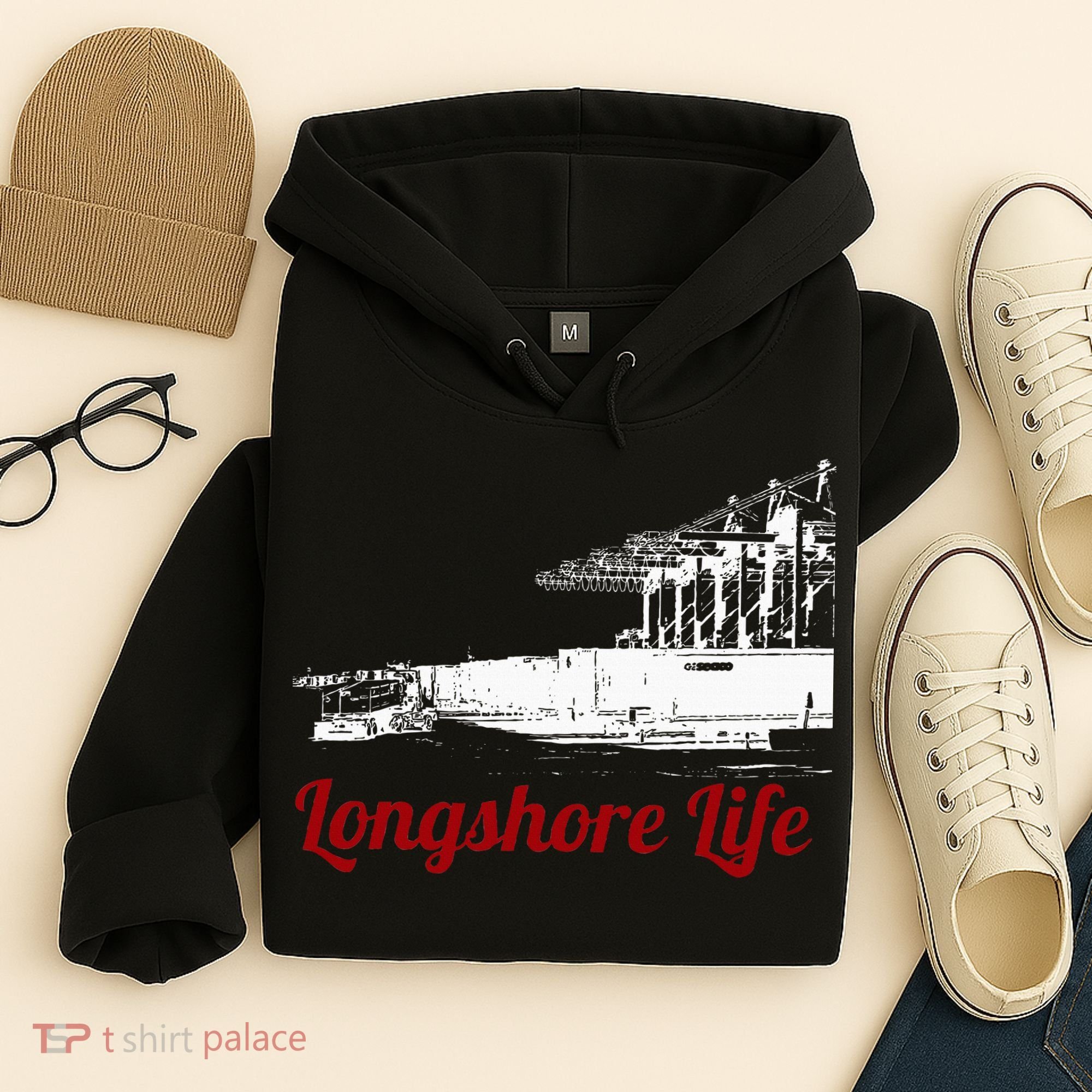 Longshore Life Ilwu Cranes Containers Utr Hoodie