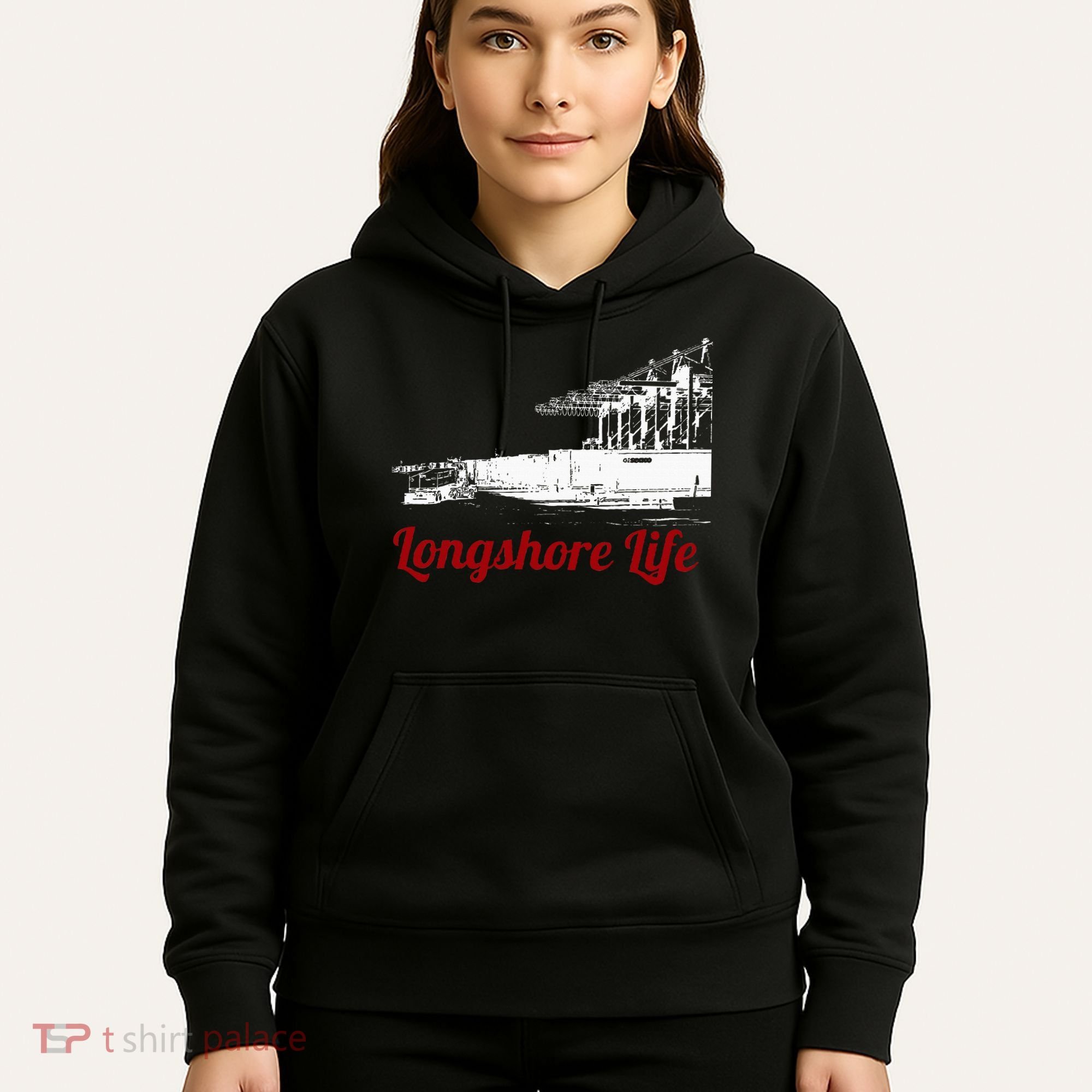Longshore Life Ilwu Cranes Containers Utr Hoodie