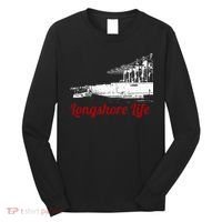 Longshore Life Ilwu Cranes Containers Utr Long Sleeve Shirt thumb 0