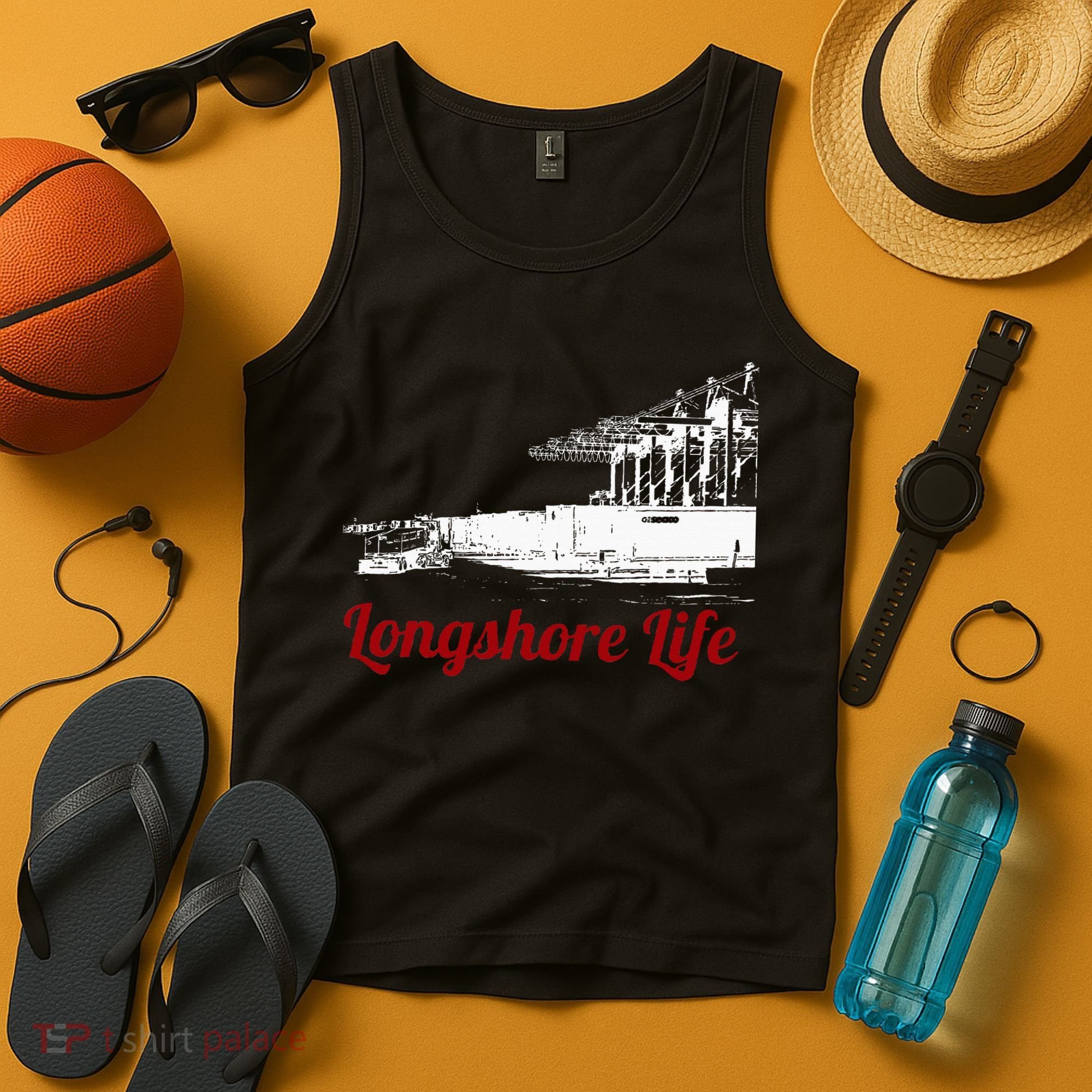 Longshore Life Ilwu Cranes Containers Utr Tank Top