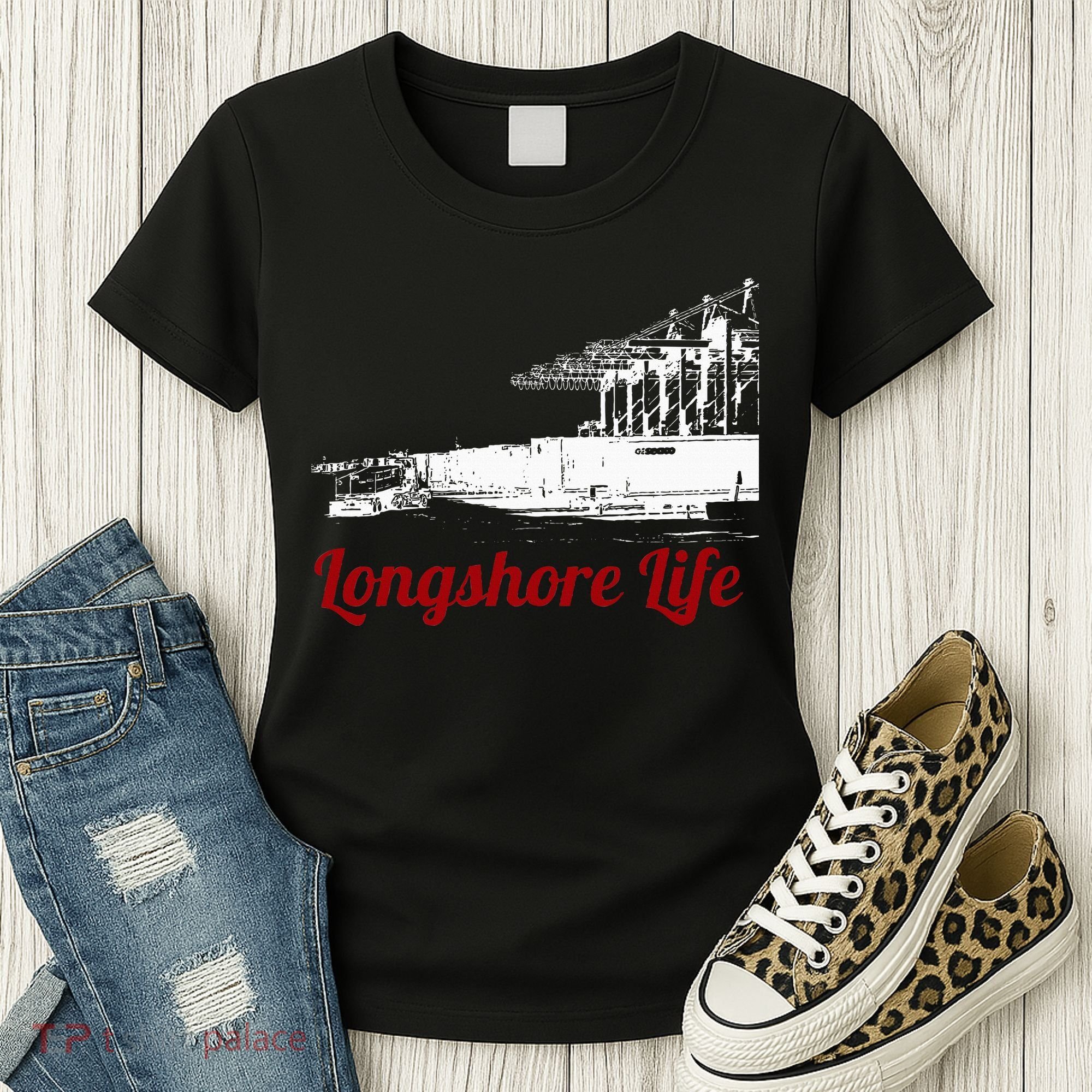 Longshore Life Ilwu Cranes Containers Utr Women's T-Shirt