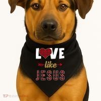 Love Like Jesus Cute Leopard USA-Made Doggie Bandana thumb 1