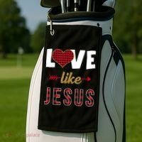 Love Like Jesus Cute Leopard Golf Towel thumb 2