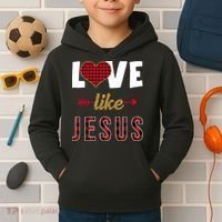 Love Like Jesus Cute Leopard Kids Hoodie thumb 2