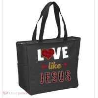 Love Like Jesus Cute Leopard Tote Bag thumb 2
