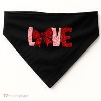 Love Like Jesus Coquette Bow Valentine USA-Made Doggie Bandana thumb 0
