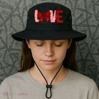 Love Like Jesus Coquette Bow Valentine Bucket Hat thumb 3