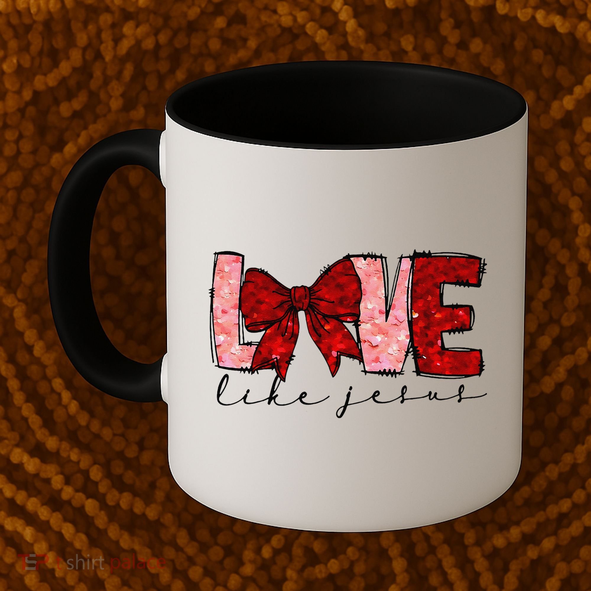 Love Like Jesus Coquette Bow Valentine Coffee Mug