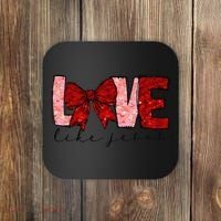 Love Like Jesus Coquette Bow Valentine Coaster thumb 0