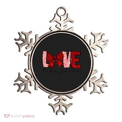 Love Like Jesus Coquette Bow Valentine Ornament