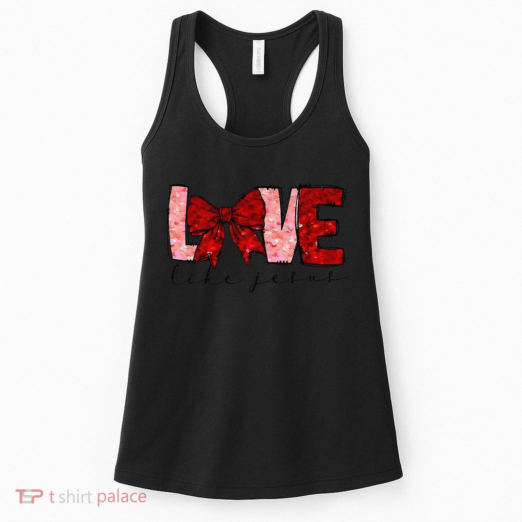 Love Like Jesus Coquette Bow Valentine Women's Tank Top