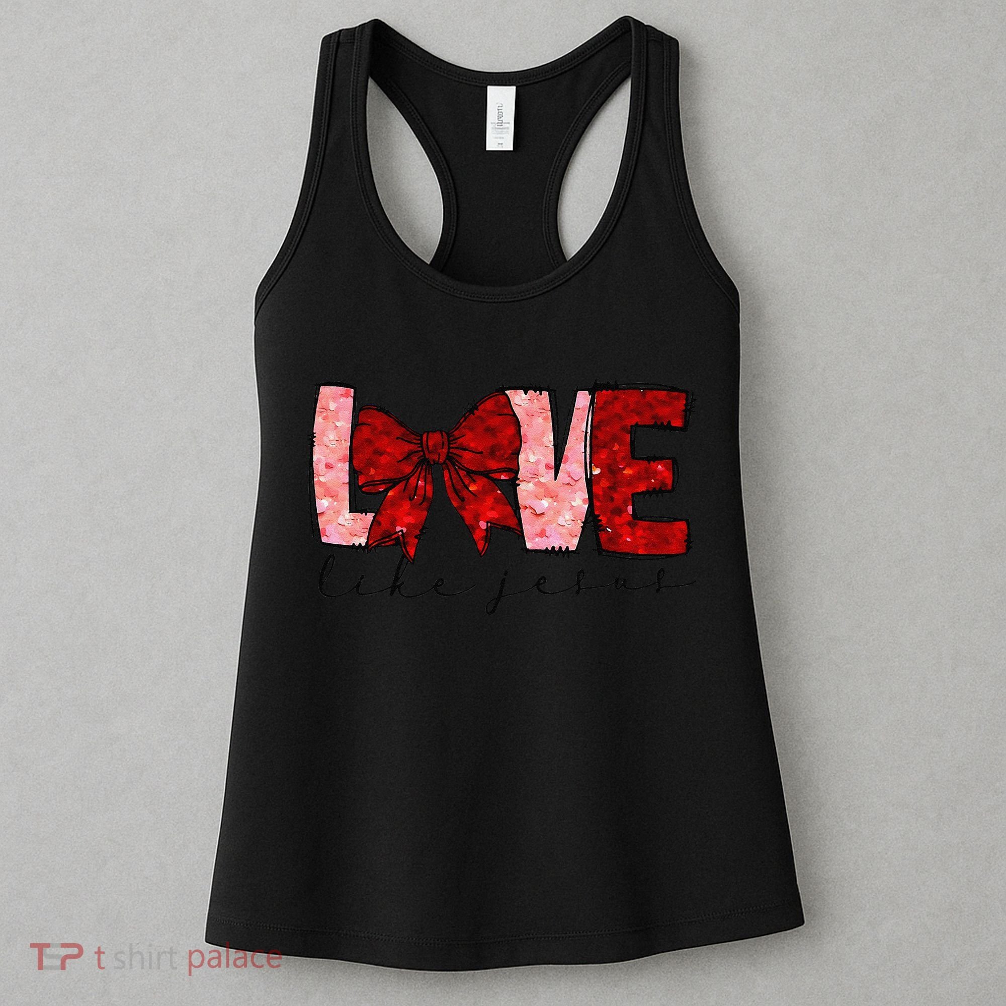 Love Like Jesus Coquette Bow Valentine Women's Tank Top