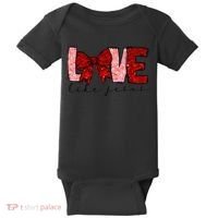 Love Like Jesus Coquette Bow Valentine Baby Bodysuit thumb 0