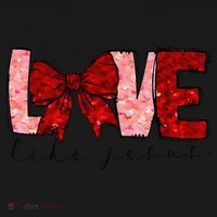Love Like Jesus Coquette Bow Valentine Baby Bodysuit thumb 2