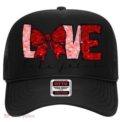Love Like Jesus Coquette Bow Valentine Hat