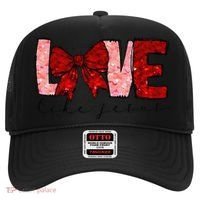 Love Like Jesus Coquette Bow Valentine Hat thumb 0