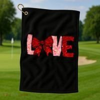 Love Like Jesus Coquette Bow Valentine Golf Towel thumb 1