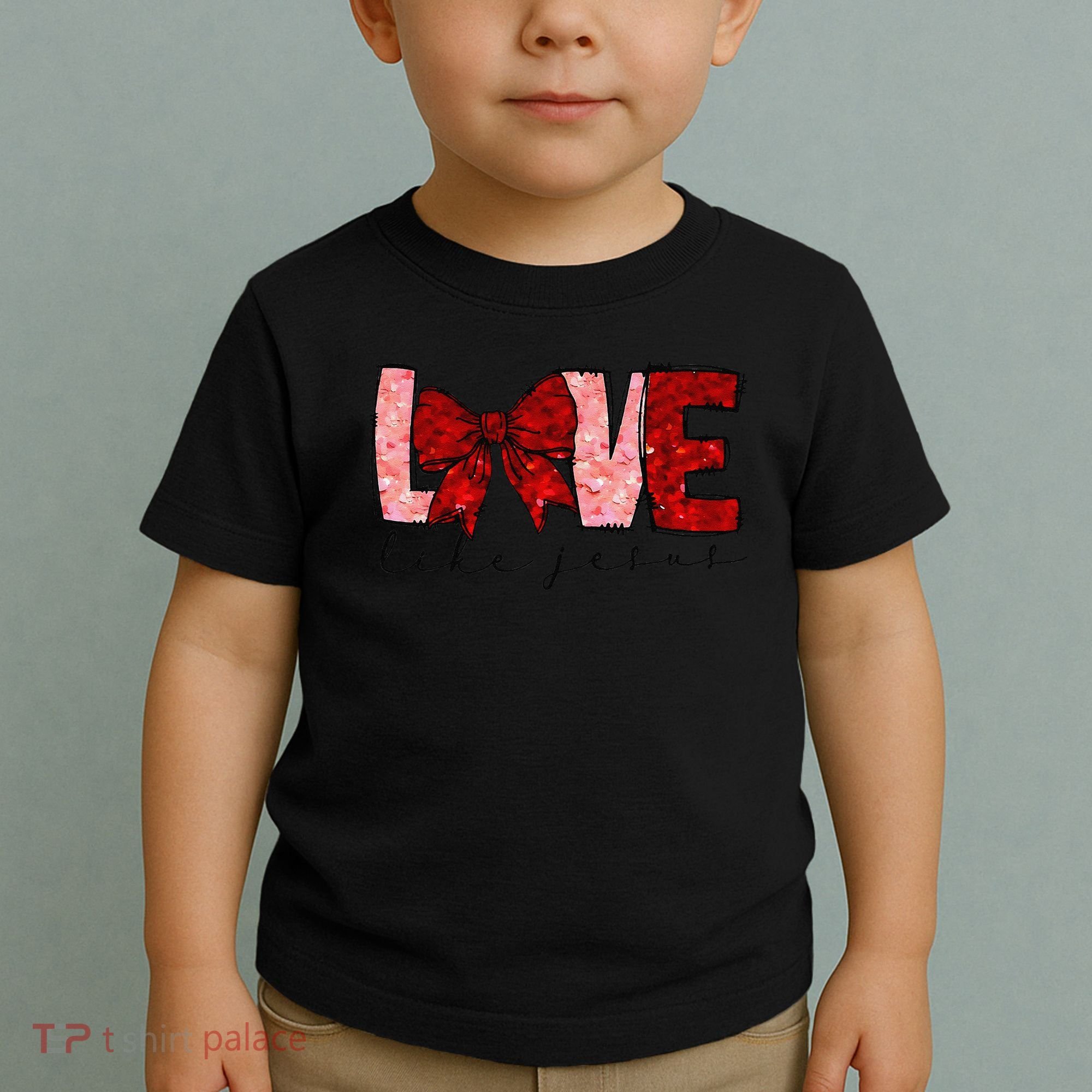 Love Like Jesus Coquette Bow Valentine Toddler T-Shirt
