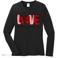 Love Like Jesus Coquette Bow Valentine Women's Long Sleeve Shirt thumb 0