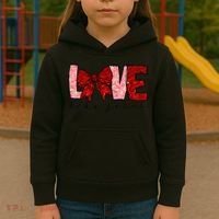 Love Like Jesus Coquette Bow Valentine Kids Hoodie thumb 3