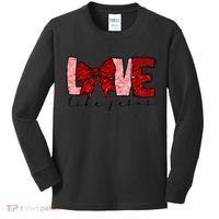 Love Like Jesus Coquette Bow Valentine Kids Long Sleeve Shirt thumb 0