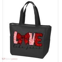 Love Like Jesus Coquette Bow Valentine Tote Bag thumb 3