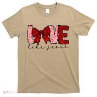 Love Like Jesus Coquette Bow Valentine T-Shirt thumb 0