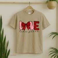 Love Like Jesus Coquette Bow Valentine T-Shirt thumb 2