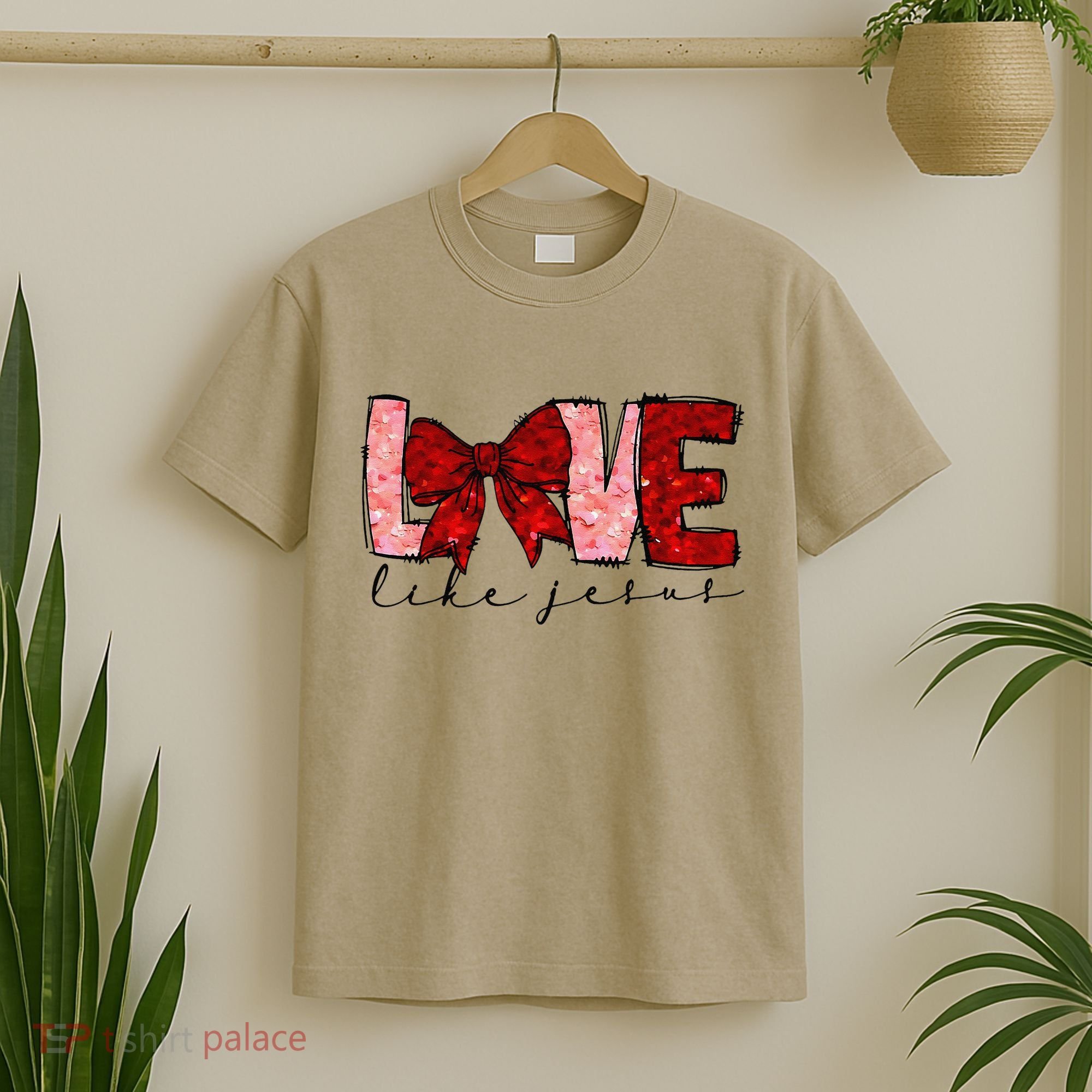 Love Like Jesus Coquette Bow Valentine T-Shirt