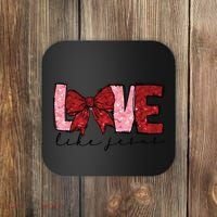 Love Like Jesus Valentine Coquette Valentine Coaster thumb 0